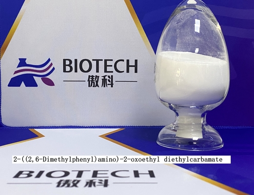 2-((2,6-Dimethylphenyl) amino)-2-oxoethyl diethylcarbamate untuk kotoran Leostesin Bubuk putih kemurnian 97%