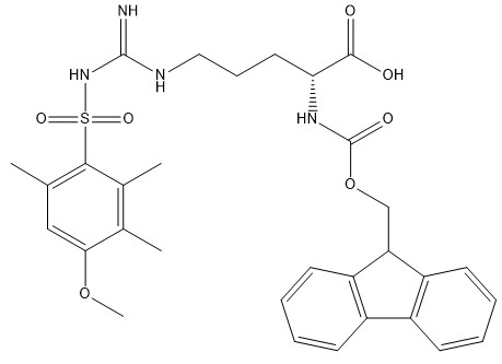 Kemurnian 98% Turunan Asam Amino CAS 120075-24-3 Fmoc-D-Arg(Mtr)-OH C31H36N4O7S