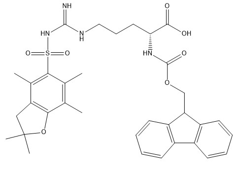 98% Turunan Asam Amino CAS 187618-60-6 Fmoc-D-Arg(Pbf)-OH C34H40N4O7S Putih Menjadi Serbuk Hampir Putih