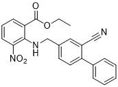 Etil 2-(((2-Cyano-[1,1'-Biphenyl]-4-Yl)Metil)Amino)-3-Nitrobenzoate CAS 136285-67-1 Bubuk Kristal Kuning