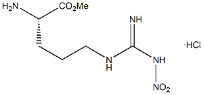98% kemurnian Bubuk putih H-Arg NO2 -OMe·HCl CAS.51298-62-5 Turunan asam amino C7H16ClN5O4 Titik leleh 157-161 °C