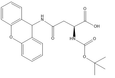 CAS 65420-40-8 Boc-Asn Xan -OH Amino Acid Derivatives dengan kemurnian 98% C22H24N2O6 Putih hingga bubuk Off-White