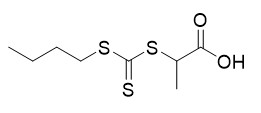 Reagen RAFT 2-(((Butylthio)carbonothioyl)thio)propanoic acid CAS No. 480436-46-2 C8H14O2S3 Serbuk kuning